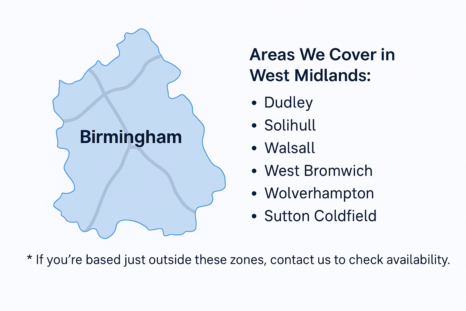 Map of West Midlands service area